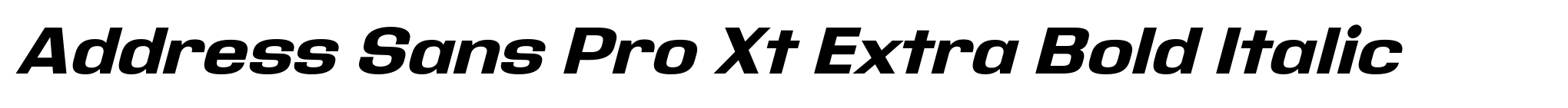 Address Sans Pro Xt Extra Bold Italic image